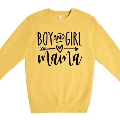 Boy And Girl Mama Mom Of Two Mommy MotherS Day Women Premium Crewneck Sweatshirt