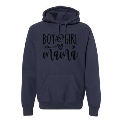 Boy And Girl Mama Mom Of Two Mommy MotherS Day Women Premium Hoodie