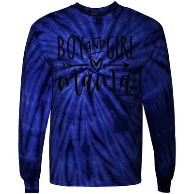 Boy And Girl Mama Mom Of Two Mommy MotherS Day Women Tie-Dye Long Sleeve Shirt