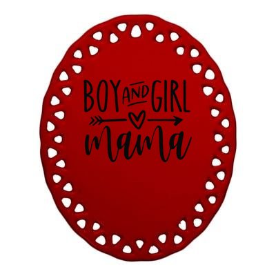 Boy And Girl Mama Mom Of Two Mommy MotherS Day Women Ceramic Oval Ornament