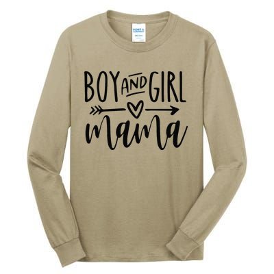 Boy And Girl Mama Mom Of Two Mommy MotherS Day Women Tall Long Sleeve T-Shirt