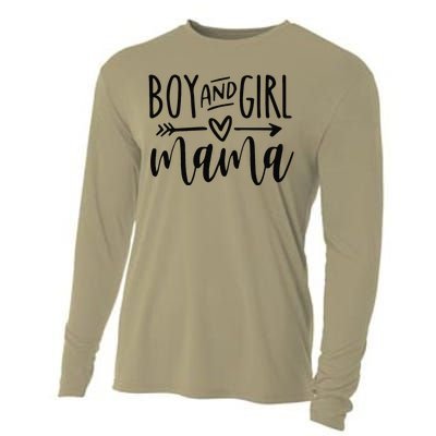 Boy And Girl Mama Mom Of Two Mommy MotherS Day Women Cooling Performance Long Sleeve Crew