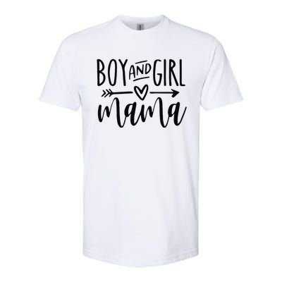 Boy And Girl Mama Mom Of Two Mommy MotherS Day Women Softstyle CVC T-Shirt