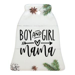 Boy And Girl Mama Mom Of Two Mommy MotherS Day Women Ceramic Bell Ornament