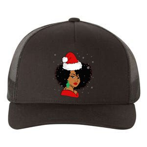 Black African Girl American Melanin Christmas Santa Hat Xmas Yupoong Adult 5-Panel Trucker Hat