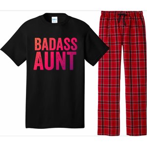 Badass Aunt Gift Funny New Aunt Idea New Niece Nephew Gift Pajama Set