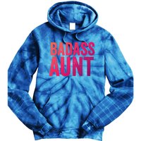 Badass Aunt Gift Funny New Aunt Idea New Niece Nephew Gift Tie Dye Hoodie