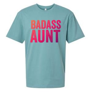 Badass Aunt Gift Funny New Aunt Idea New Niece Nephew Gift Sueded Cloud Jersey T-Shirt