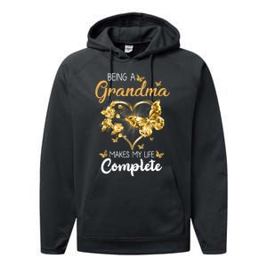 Being A Grandma Makes My Life Complete Announcement Funny Performance Fleece Hoodie