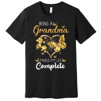 Being A Grandma Makes My Life Complete Announcement Funny Premium T-Shirt