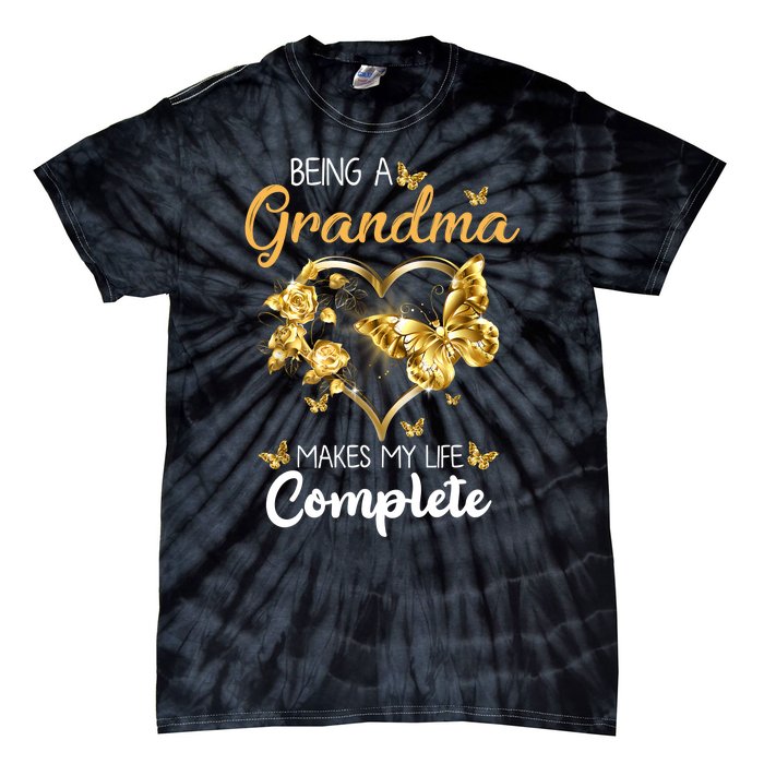 Being A Grandma Makes My Life Complete Announcement Funny Tie-Dye T-Shirt