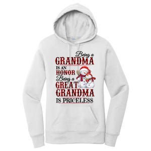 Being A Grandma Is An Honor Being Great Grandma Is Priceless Women's Pullover Hoodie