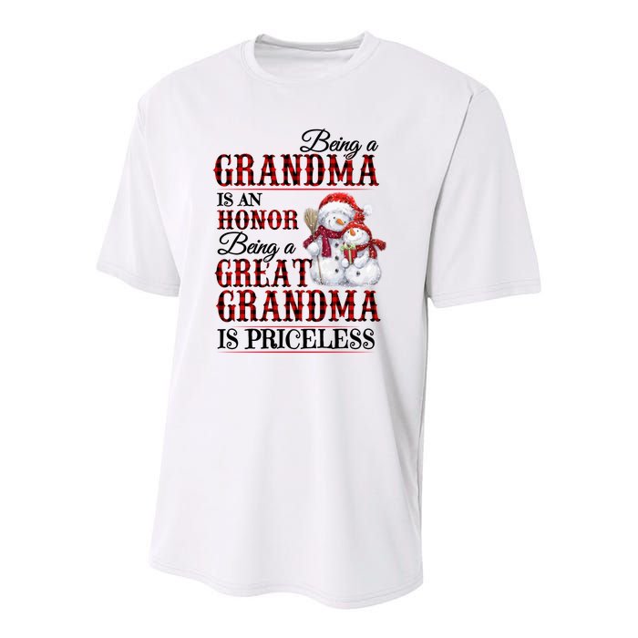 Being A Grandma Is An Honor Being Great Grandma Is Priceless Youth Performance Sprint T-Shirt