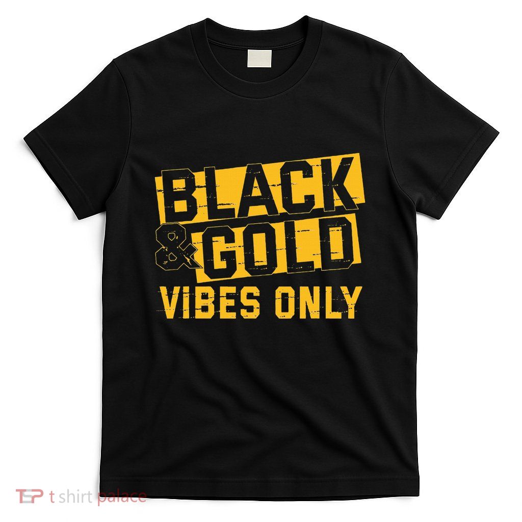 Black And Gold Football Game Day Football Lovers T-Shirt