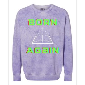 Born Again Gamer Saved Believe Forgiven Colorblast Crewneck Sweatshirt