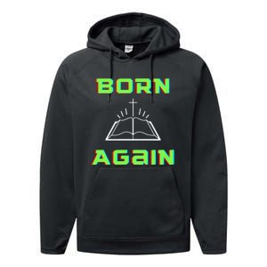 Born Again Gamer Saved Believe Forgiven Performance Fleece Hoodie