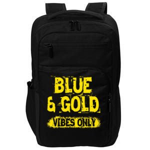 Blue And Gold Vibes Only School Tournament Team Cheerleaders Impact Tech Backpack