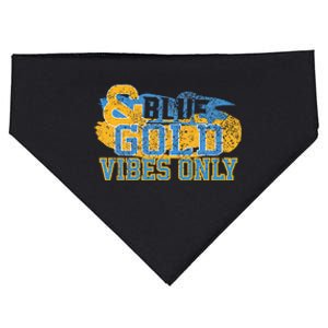 Blue And Gold Game Day Group For High School Football USA-Made Doggie Bandana