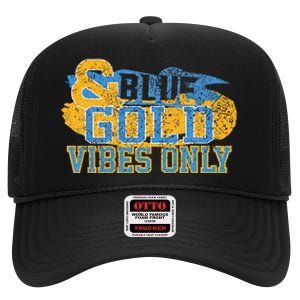 Blue And Gold Game Day Group For High School Football High Crown Mesh Back Trucker Hat