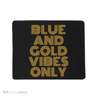Blue And Gold Vibes Only High School Football Game Team Mousepad