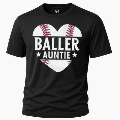 Baseball Aunt Gift Baller Auntie Mother's Day Mom  Cooling Performance Crew T-Shirt