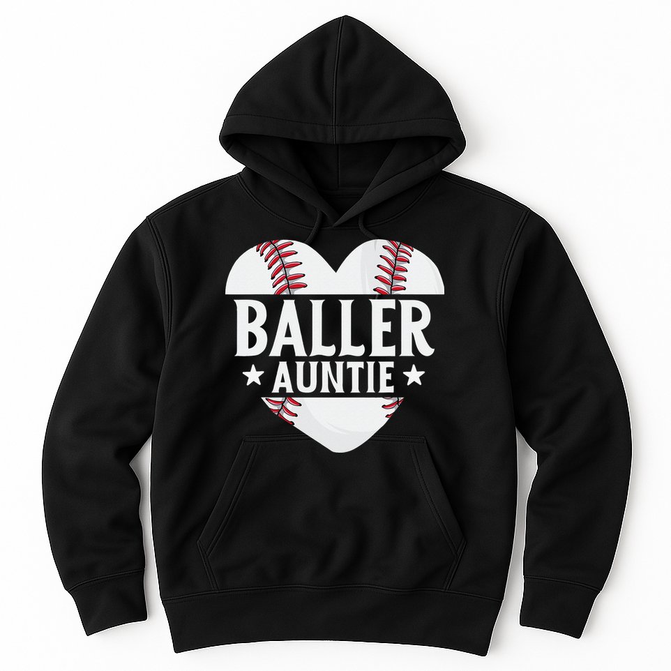 Baseball Aunt Gift Baller Auntie Mother's Day Mom  Hoodie