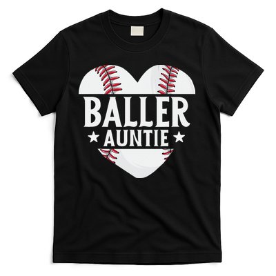Baseball Aunt Gift Baller Auntie Mother's Day Mom  T-Shirt