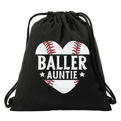 Baseball Aunt Gift Baller Auntie Mother's Day Mom  Drawstring Bag