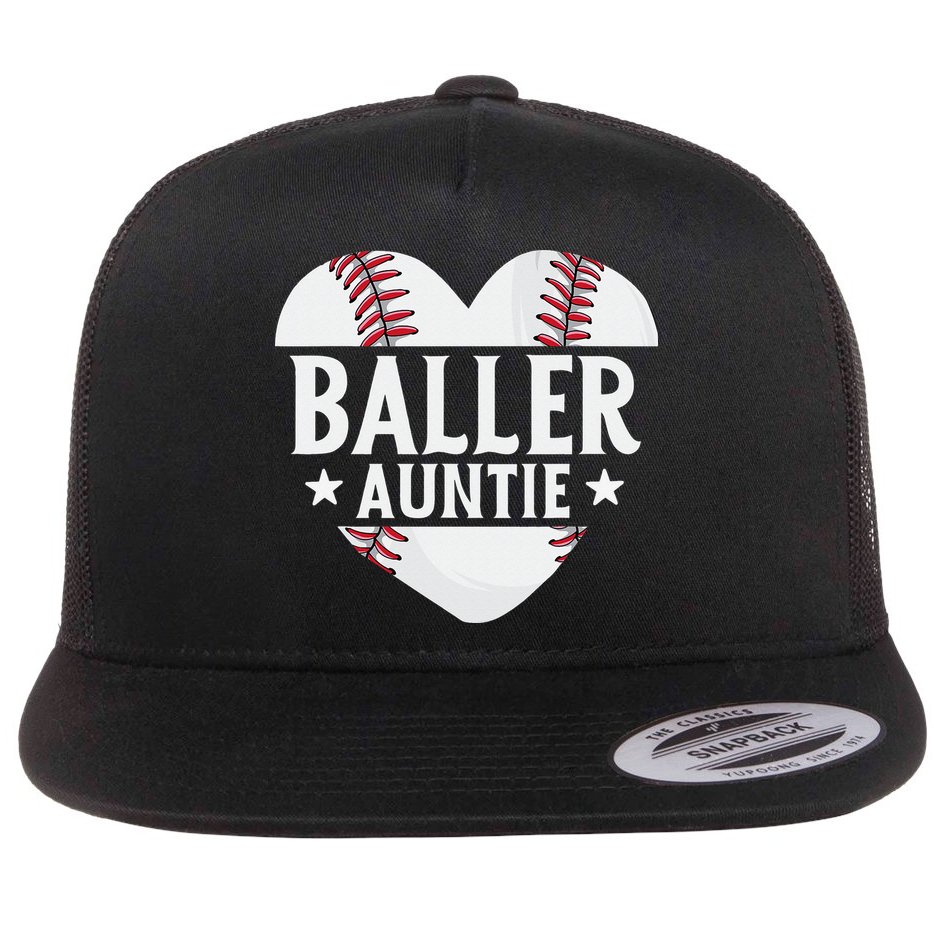 Baseball Aunt Gift Baller Auntie Mother's Day Mom  Flat Bill Trucker Hat