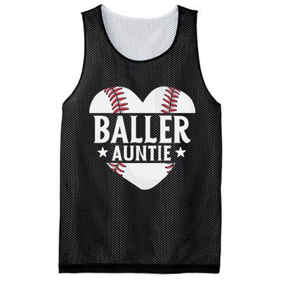 Baseball Aunt Gift Baller Auntie Mother's Day Mom  Mesh Reversible Basketball Jersey Tank
