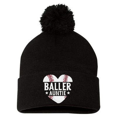 Baseball Aunt Gift Baller Auntie Mother's Day Mom  Pom Pom 12in Knit Beanie