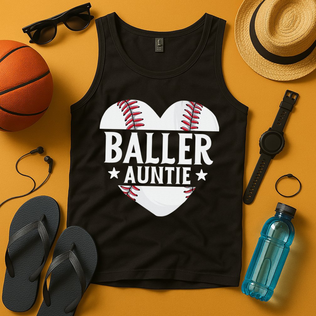 Baseball Aunt Gift Baller Auntie Mother's Day Mom  Tank Top