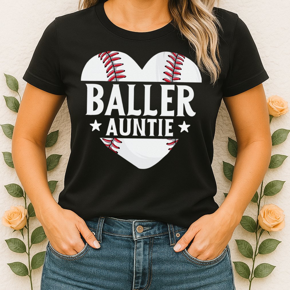 Baseball Aunt Gift Baller Auntie Mother's Day Mom  Womens T-Shirt