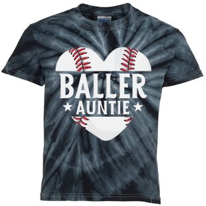 Baseball Aunt Gift Baller Auntie Mother's Day Mom  Kids Tie-Dye T-Shirt