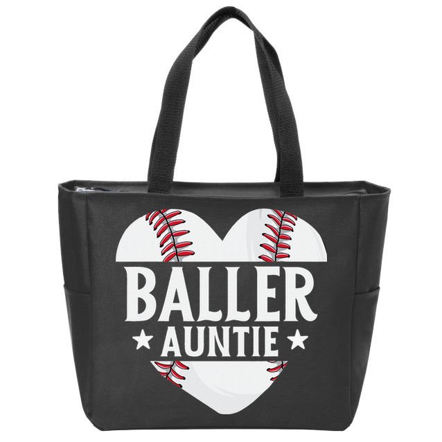 Baseball Aunt Gift Baller Auntie Mother's Day Mom  Zip Tote Bag