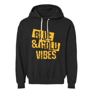 Blue And Gold Game Day Group For High School Football Garment-Dyed Fleece Hoodie