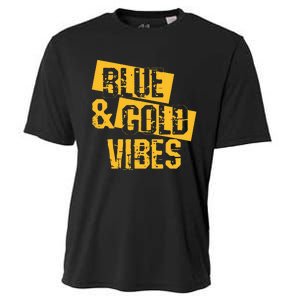 Blue And Gold Game Day Group For High School Football Cooling Performance Crew T-Shirt