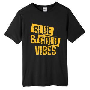 Blue And Gold Game Day Group For High School Football Tall Fusion ChromaSoft Performance T-Shirt