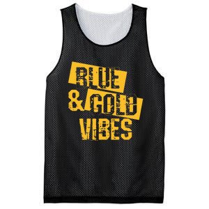 Blue And Gold Game Day Group For High School Football Mesh Reversible Basketball Jersey Tank