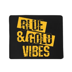 Blue And Gold Game Day Group For High School Football Mousepad