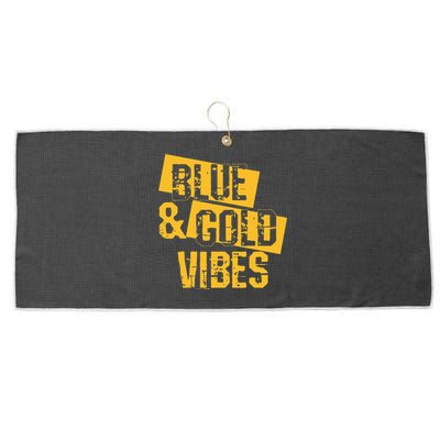 Blue And Gold Game Day Group For High School Football Large Microfiber Waffle Golf Towel