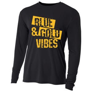 Blue And Gold Game Day Group For High School Football Cooling Performance Long Sleeve Crew