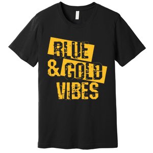 Blue And Gold Game Day Group For High School Football Premium T-Shirt