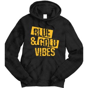 Blue And Gold Game Day Group For High School Football Tie Dye Hoodie