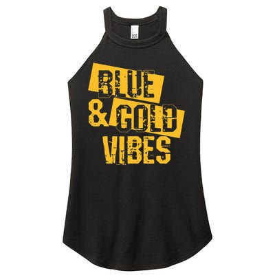 Blue And Gold Game Day Group For High School Football Women's Perfect Tri Rocker Tank