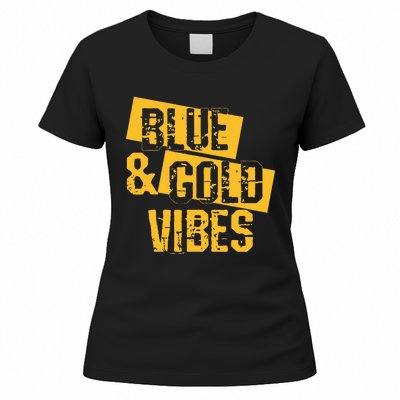 Blue And Gold Game Day Group For High School Football Women's T-Shirt