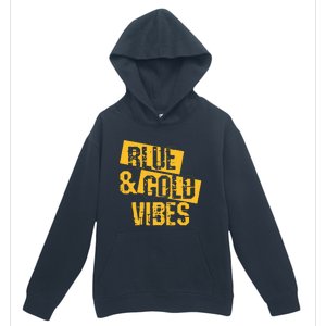 Blue And Gold Game Day Group For High School Football Urban Pullover Hoodie