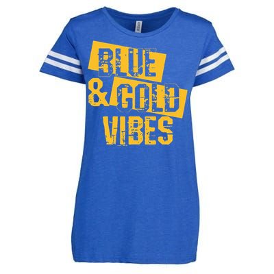 Blue And Gold Game Day Group For High School Football Enza Ladies Jersey Football T-Shirt