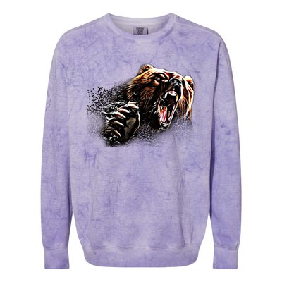 Big Alaska Grizzly Bear Clothing & - Grizzly Bear Colorblast Crewneck Sweatshirt