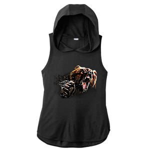 Big Alaska Grizzly Bear Clothing & - Grizzly Bear Ladies PosiCharge Tri-Blend Wicking Draft Hoodie Tank